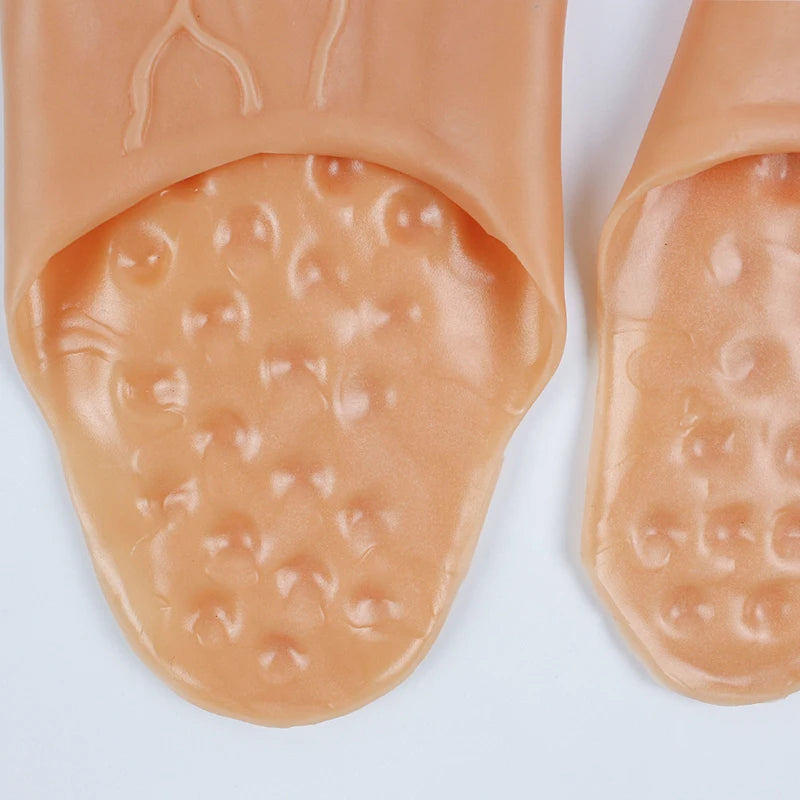 Barefoot Funny Feet Slippers Women Men Hilarious Big Foot Prank Shoes Simulat Five-Finger Toe Bigfoot Slippers Fairy Spoof Shoes