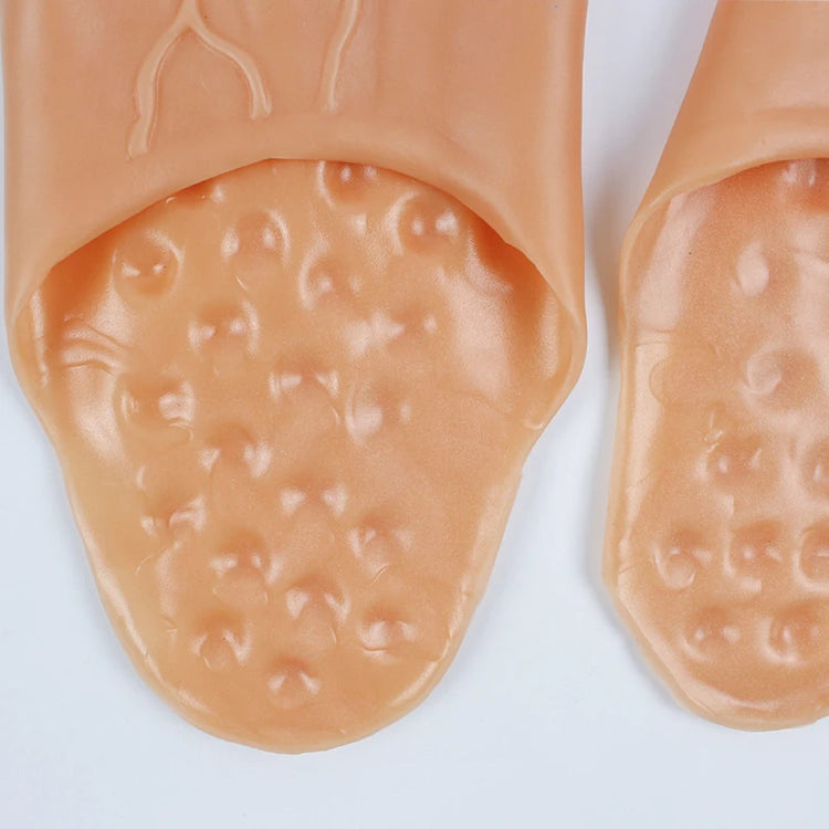 Barefoot Funny Feet Slippers Women Men Hilarious Big Foot Prank Shoes Simulat Five-Finger Toe Bigfoot Slippers Fairy Spoof Shoes