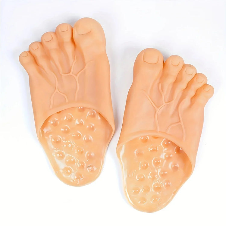 1pair Funny and Parody Slippers Prank Simulation Barefoot Shoes Big Foot Shoes Performance Shoes - 1 pair