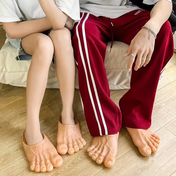 1pair Funny and Parody Slippers Prank Simulation Barefoot Shoes Big Foot Shoes Performance Shoes