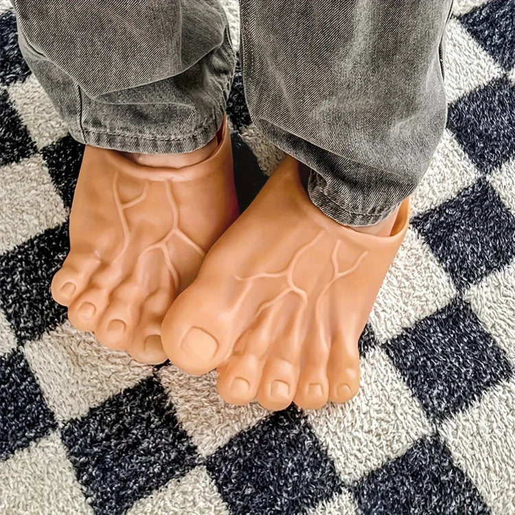 1pair Funny and Parody Slippers Prank Simulation Barefoot Shoes Big Foot Shoes Performance Shoes
