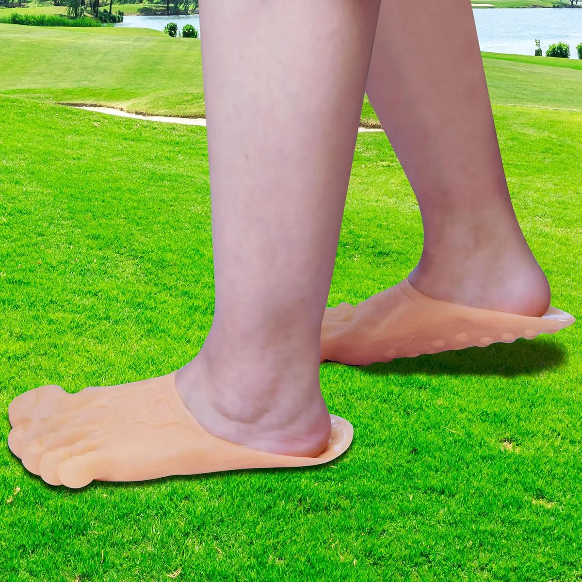 Barefoot Funny Feet Slippers Women Men Hilarious Big Foot Prank Shoes Simulat Five-Finger Toe Bigfoot Slippers Fairy Spoof Shoes